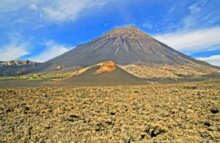 Vulcano Pico de Fogo sull'isola di Fogo, a Capo Verde