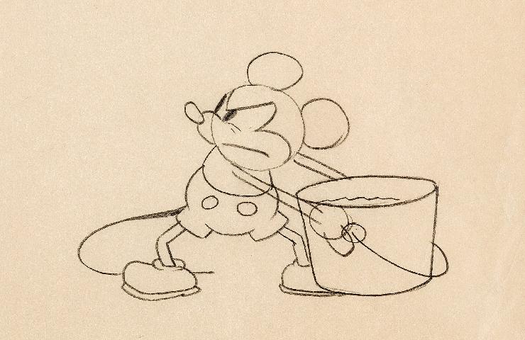 Sketch di  Ub Iwerks di Topolino in Steamboat Willie